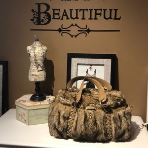 EUC Olivia and Joy Faux Fur Satchel